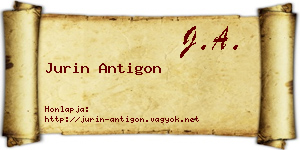 Jurin Antigon névjegykártya